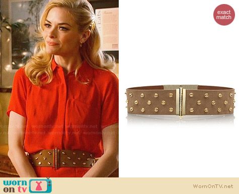 Tory Burch Theophile Suede Crystal Stud Belt worn by Jaime King on Hart of Dixie