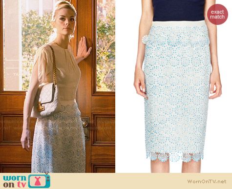 Tory Burch Whitney Skirt in Tahitian Turquoise worn by Jaime King on Hart of Dixie