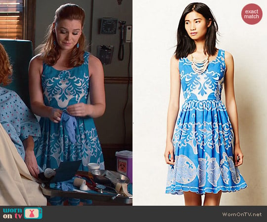 Anthropologie Azure Lace Dress worn by Kaitlyn Black on Hart of Dixie