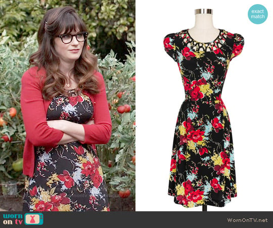 Trashy Diva Lupe Dress in Forget Me Not Floral worn by Jessica Day (Zooey Deschanel) on New Girl