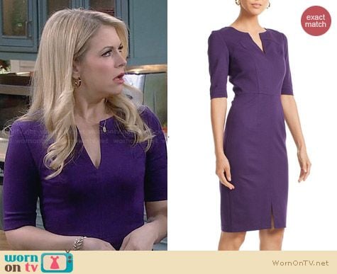 Trina Turk Danton Dress in Blackberry worn by Melissa Joan Hart on Melissa & Joey