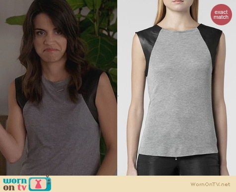 Trophy Wife Fashion: All Saints Alienor Tank worn by Natalie Morales