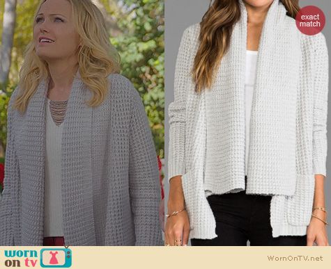 Trophy Wife Fashion: Autumn Cashmere Waffle Cardigan worn by Malin Akerman