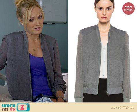 Trophy Wife Fashion: Helmut Lang Breeze Bomber Jacket worn by Malin Akerman