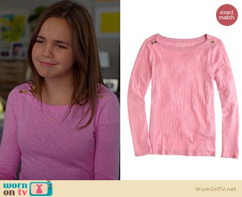 Trophy Wife Fashion: J. Crew Painter Boatneck Tee worn by Bailee Madison