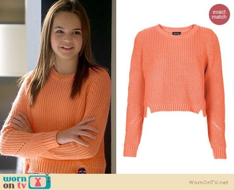 Trophy Wife Fashion: Topshop Knitted Rib Crop Jumper worn by Bailee Madison