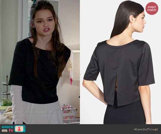 Trouve Split Back Crop Top worn by Ciara Bravo on Red Band Society