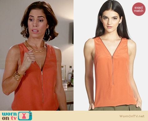 Trouve Zip Neck Tank worn by Ana Ortiz on Devious Maids