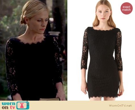 True Blood Fashion: Diane von Furstenberg Zarita dress in black worn by Anna Paquin