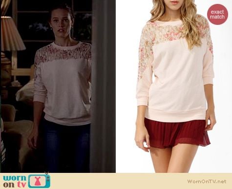 True Blood Fashion: Forever 21 Rose Lace French Terry Top worn by Bailey Noble