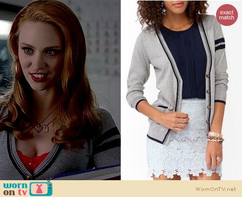 True Blood Fashion: Forever 21 Elbow patch varsity cardigan worn by Deborah Ann Woll