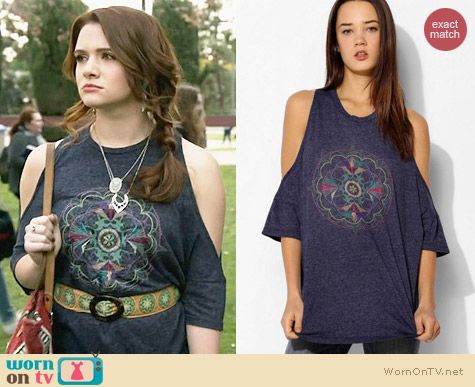 Truly Madly Deeply Mandala Cold Shoulder Tee worn by Katie Stevens on Faking It