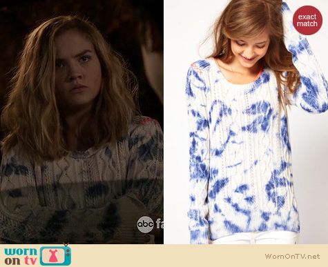 Twisted Fashion: Maison Scotch Tie Dye Cable knit sweater worn by Maddie Hasson