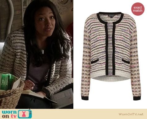 Twisted Fashion: Topshop Multicolor knitted mixed yarn sweater worn by Kylie Bunbury