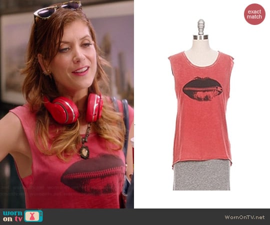 Tyler Jacobs x Feel the Piece Zipped Lips Muscle Tank worn by Kate Walsh on Bad Judge