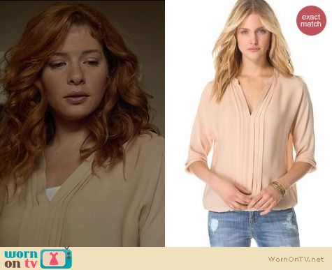 Under the Dome Fashion: Joie Marrue blouse in dusty pink sand worn by Rachelle Lefevre