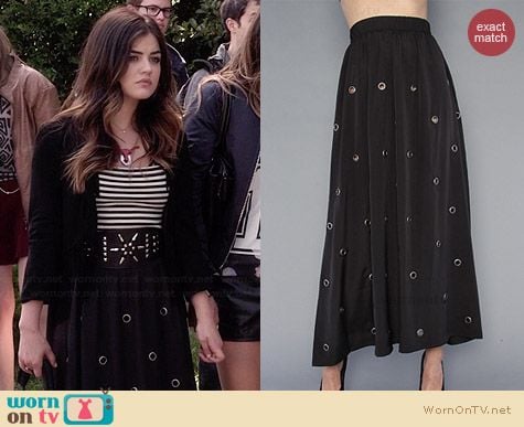 Unif Grommet Skirt worn by Lucy Hale on PLL