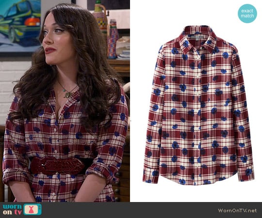 Uniqlo Flannel Print Shirt worn by Max Black (Kat Dennings) on 2 Broke Girls