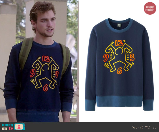 Uniqlo Keith Haring Sprz NY Graphic Sweat worn by Austin Caldwell on Switched at Birth