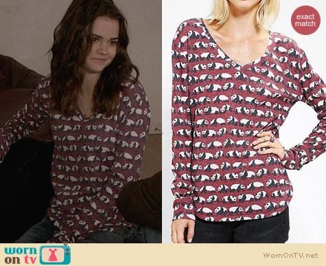 Urban Outfitters BDG Printed Winterlite Tee in Red Panda worn by Maia Mitchell on The Fosters