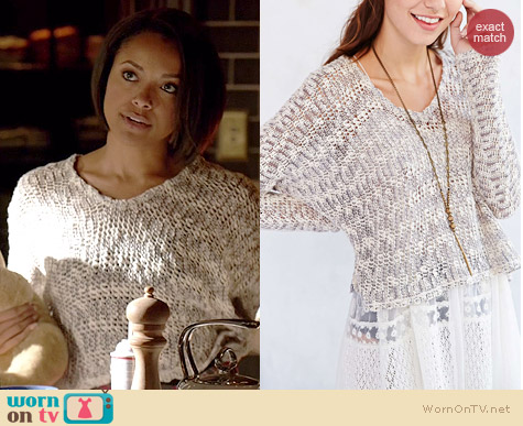 Ecote Virtual Insanity Cropped Sweater worn by Kat Graham on The Vampire Diaries