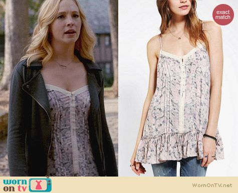 Urban Outfitters Kimchi Blue Ruffle Hem Cami worn by Candice Accola on The Vampire Diaries