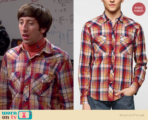 Salt Valley Salle Western Plaid Shirt worn by Simon Helberg on The Big Bang Theory