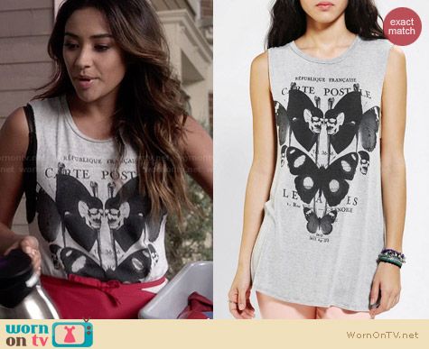 Urban Outfitters Truly Madly Deeply Garden Muscle Tee worn by Shay Mitchell on PLL