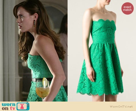 Valentino Green Floral Lace Dress worn by Christa Allen on Revenge