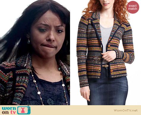 TVD Fashion: Anthropologie Fair Isle Blazer worn by Kat Graham