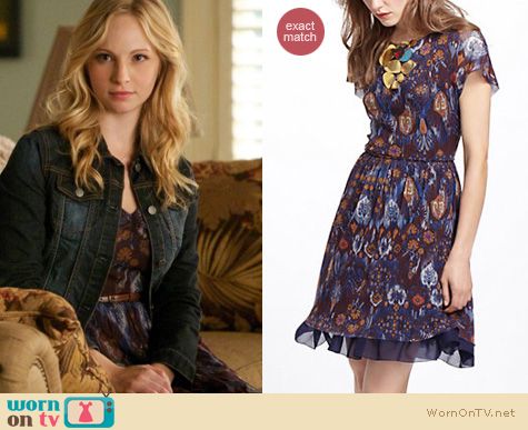 The Vampire Diaries Fashion: Anthropologie Flared Caraz Dress worn by Candice Accola