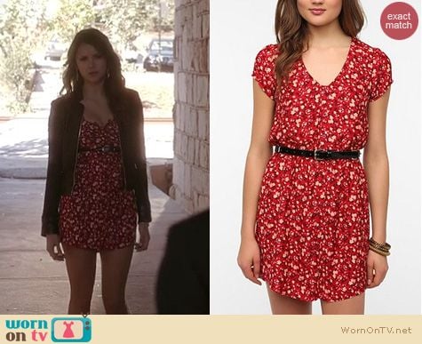 Vampire Diaries Fashion: Urban Outfitters Kimchi Blue silky Sabrina shirtdress worn by Nina Dobrev