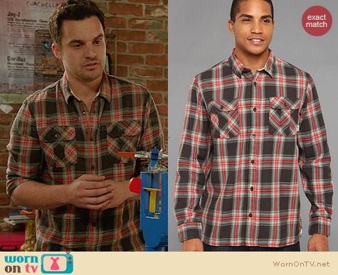 Vans Birch Shirt in New Charcoal worn by Jake Johnson on New Girl