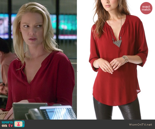 Velvet Rosie Blouse in Ruddy worn by Katherine Heigl on State of Affairs