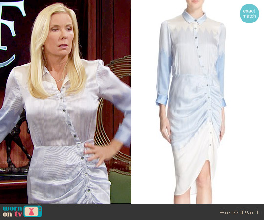 Veronica Beard Clara Silk Shirtdress worn by Brooke Logan (Katherine Kelly Lang) on The Bold and the Beautiful