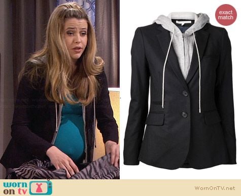 Veronica Beard Hood Inset Blazer worn by Majandra Delfino on FWBL