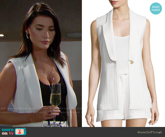 Veronica Beard Lucia Vest worn by Steffy Forrester (Jacqueline MacInnes Wood) on The Bold and the Beautiful