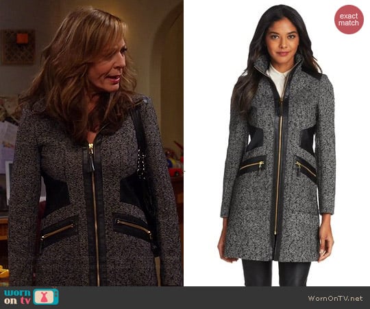 Via Spiga Mixed Media Donegal Coat worn by Allison Janney on Mom