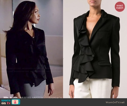 Viktor & Rolf Ruffled Front Blazer worn by Jessica Pearson (Gina Torres) on Suits