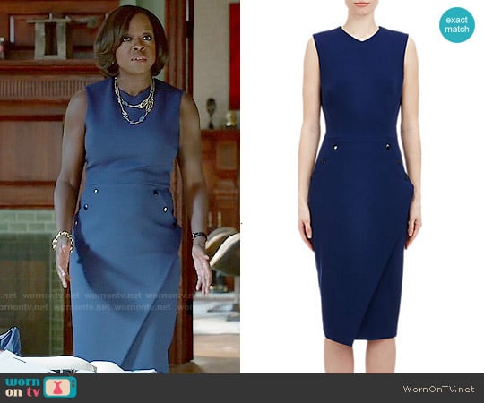 Victoria Beckham Crepe Sheath Dress worn by Annalise Keating (Viola Davis) on How to Get Away with Murder