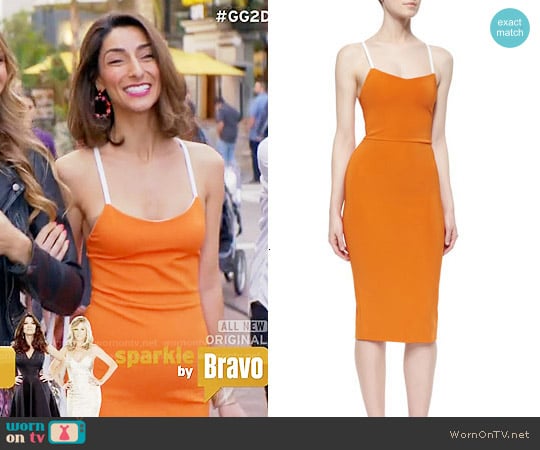 Victoria Beckham Crisscross-Back Belted-Strap Dress worn by Delia (Necar Zadegan) on Girlfriends Guide to Divorce