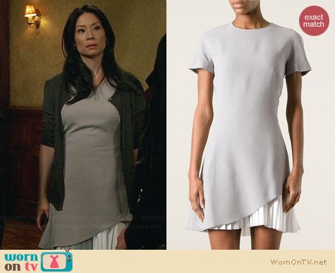 Victoria Beckham Pleated Hem Dress worn by Lucy Liu on Elementary