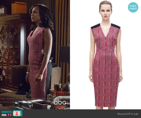 Victoria Beckham V Neck Print Fitted Dress worn by Olivia Pope (Kerry Washington) on Scandal