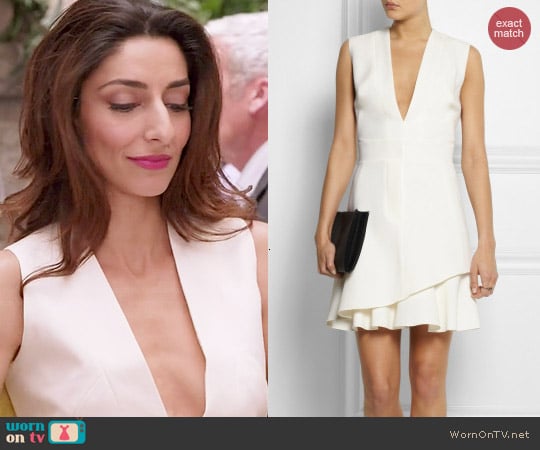 Victoria Beckham Silk Wool Blend Mini Dress worn by Necar Zadegan on GG2D