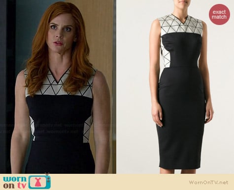 Victoria Beckham Triangle Panel Dress worn by Sarah Rafferty on Suits