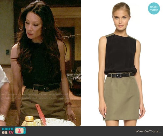 Victoria Beckham Two Tone Shirtdress worn by Joan Watson (Lucy Liu) on Elementary