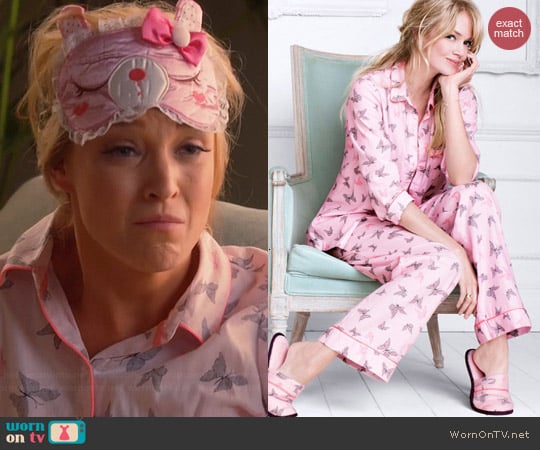 Victoria's Secret Dreamer Flannel Pajamas in Pink Butterflies worn by Brandi Burkhardt on Hart of Dixie