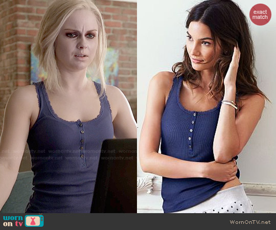 Victoria's Secret Lace-Trim Henley Tank worn by Liv Moore (Rose McIver) on iZombie