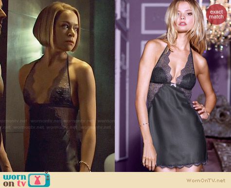 Victoria's Secret Satin Lace Halter Slip worn by Tatiana Maslany on Orphan Black