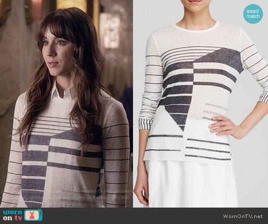 Vince Abstract Stripe Tee worn by Spencer Hastings (Troian Bellisario) on Pretty Little Liars